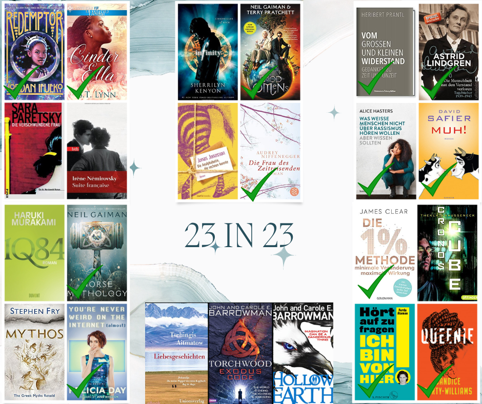Eine Bücherübersicht mit 23 Titeln, die ich dieses Jahr lesen wollte.